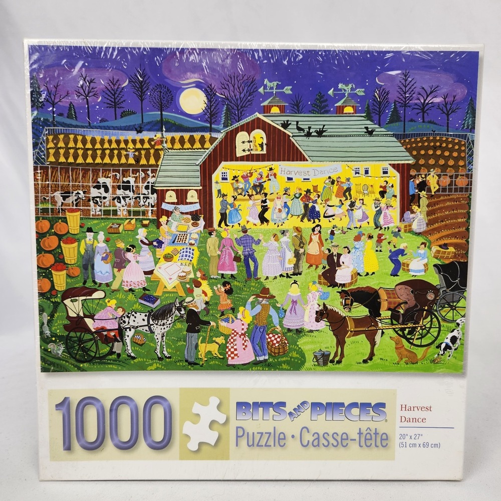 New Sealed‎ Bits and Pieces 1000 Pc Puzzle "Harvest Dance" 20" x 27"